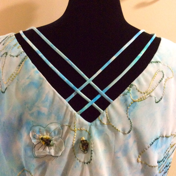 Vintage Les Modes Jolibel watercolour dress - Picture 7 of 16